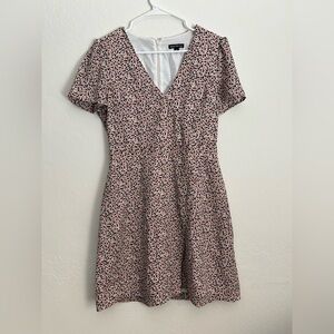 J.Crew Mercantile Pink Floral Wrap Front
Mini Dress